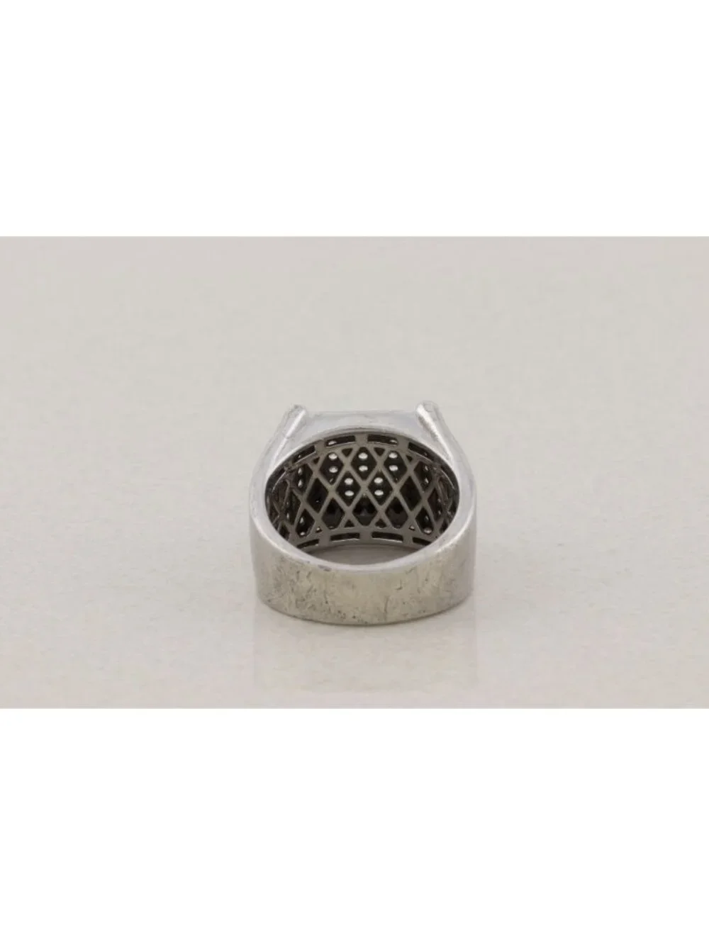 Men's Blue & White Cubic Zirconia Ring Size 10 1/4 Mens
